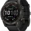 Watch Garmin fenix 7 PRO Sapphire Solar, Titan Carbon Gray DLC/ Black Silicone Band -INOV-8 garmin fenix 7 pro sapphire solar titan carbon gray dlc black silicone band 502499 010 02540 21 480