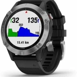 Watch Garmin fenix6 Glass, Silver/Black Band -INOV-8 garmin fenix6 glass silver black band 243844 010 02158 03 960