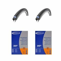 2 Dæk Og 2 Slanger – Schwalbe Marathon Plus SmartGuard 20×1,75 – Dunlop Ventil (Bundle)